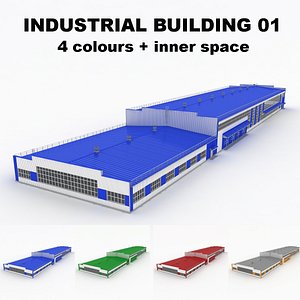 large industrial building 01 3d max