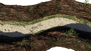 Dry River Valley Terrain 3D Model 3D model
