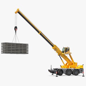 Mobile Crane Liebherr with Concrete Slab Rigged