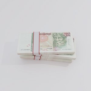 5000 Portuguese Escudo Currency 3D