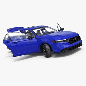 Blue Honda Accord 2025 Rigged for Cinema 4D 3D model