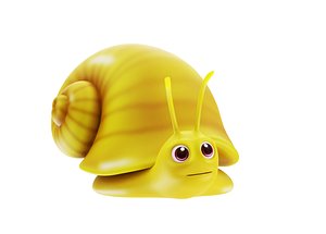 Golden apple snail animated low poly toon