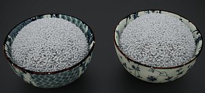 JANPANESE 10 OZ RICE BOWL WITH RICE 2024 3D model