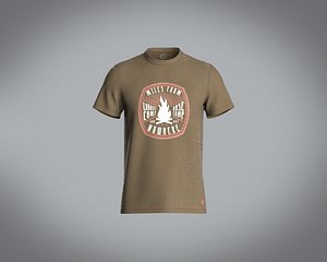 Men basic t-shirt with wash effect and chest print 3D model