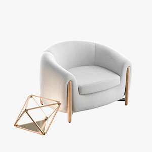 Modern cozy soft armchair 3D model