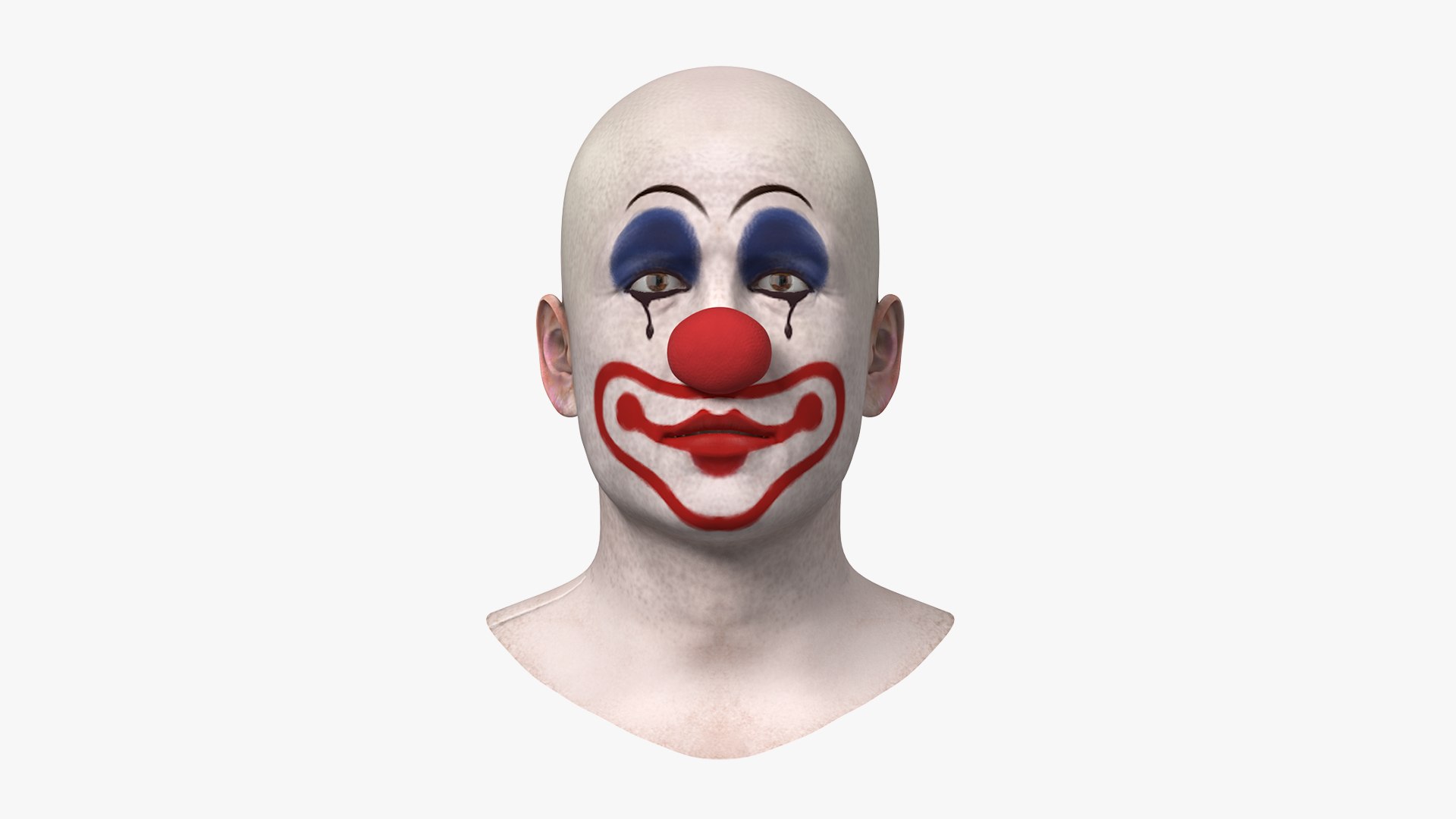 3D bald clown head model - TurboSquid 1602738