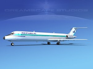 turbines dc-9-50 douglas dc-9 aircraft 3d model
