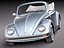 3d model volkswagen beetle antique convertible