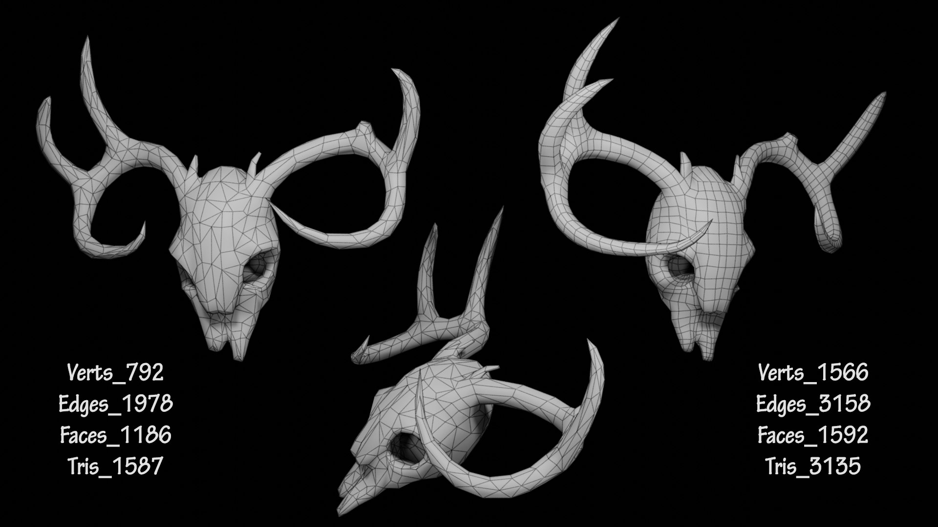 deer scull 3D https://p.turbosquid.com/ts-thumb/xC/v9YhVB/Ey/showdeermeshnum/jpg/1612185361/1920x1080/fit_q87/43451d01a2cefd913bc04947b7c7ce745024c102/showdeermeshnum.jpg