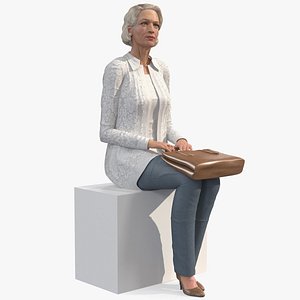 elderly lady casual clothes 3D model