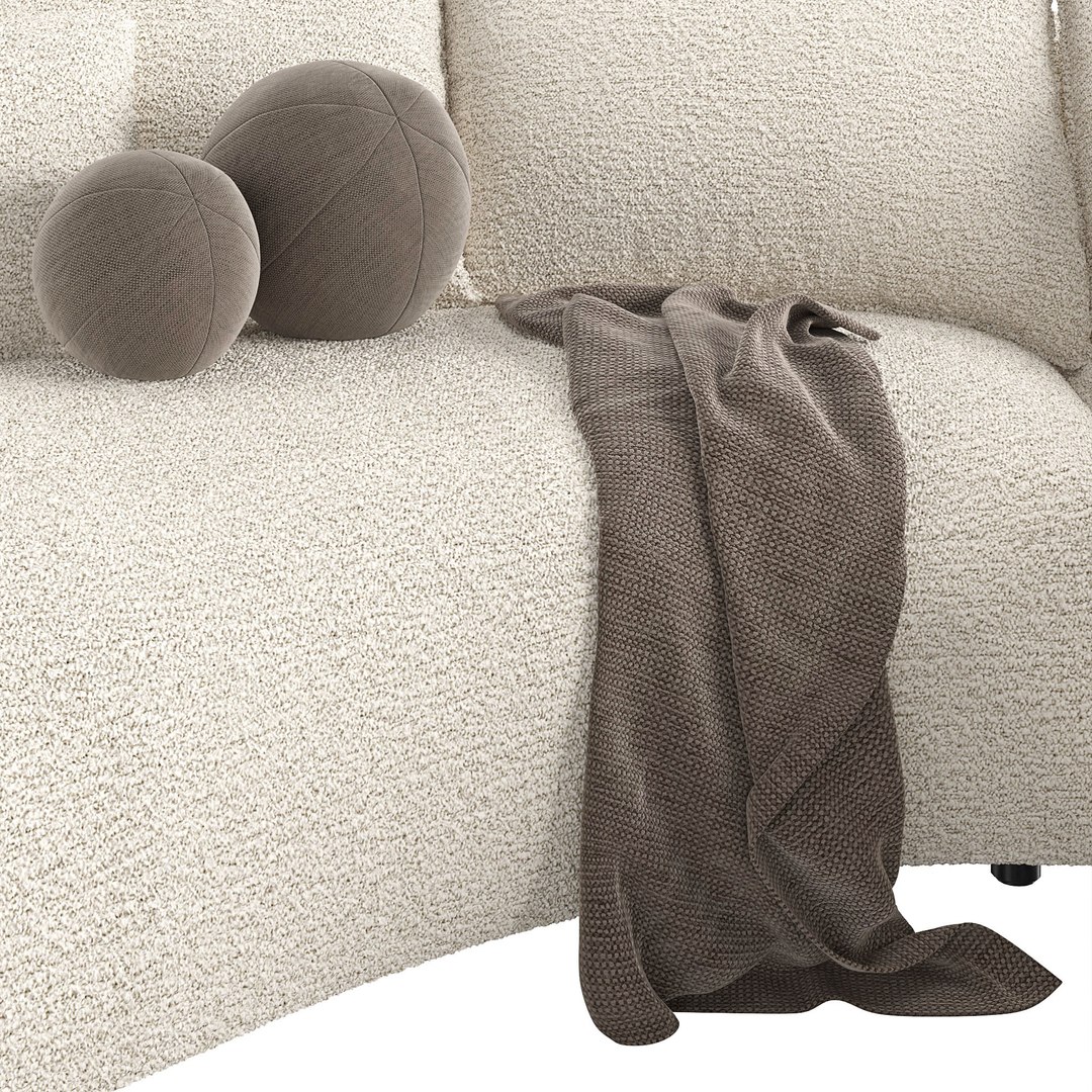 3D Modern Curved Cloud Sectional Sofa Model - TurboSquid 2199118