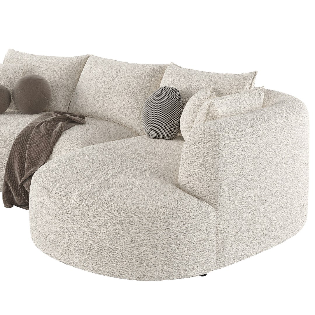 3D Modern Curved Cloud Sectional Sofa Model - TurboSquid 2199118