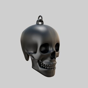 Human Skull Pendant Black