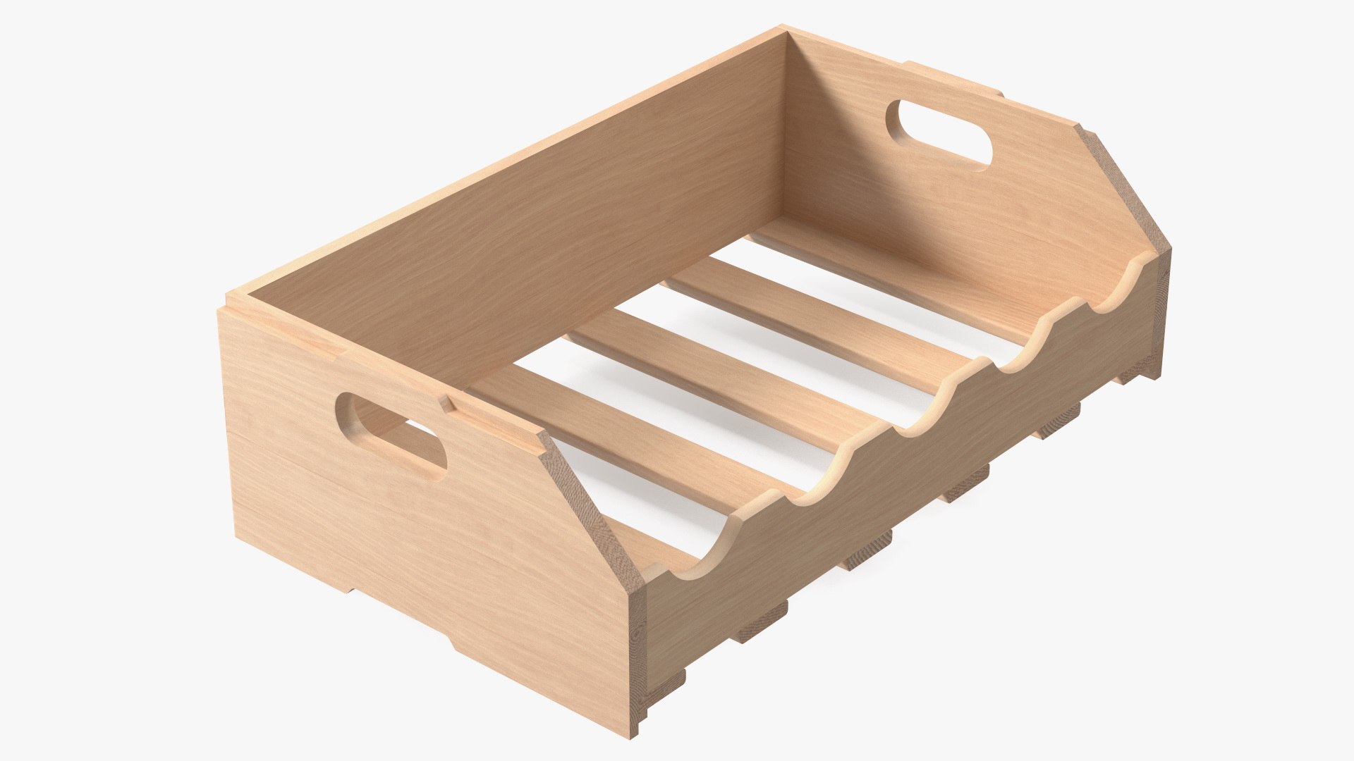 Beech Wood Bottle Rack 3D model preview