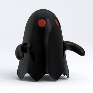 Little Cartoon Ghost Black 3D model