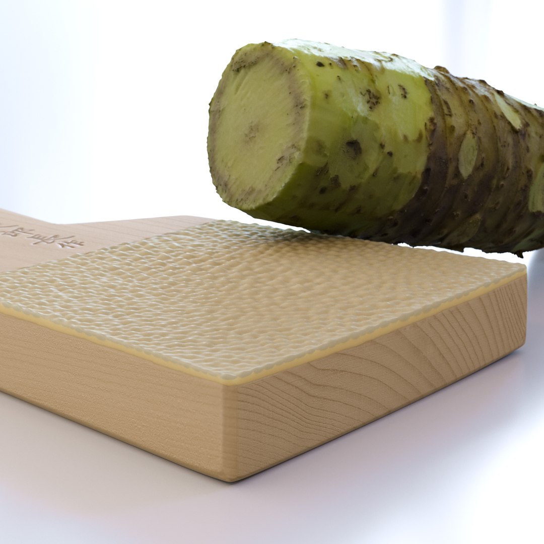 Sharkskin Wasabi Grater Set Japanese horseradish 3D model