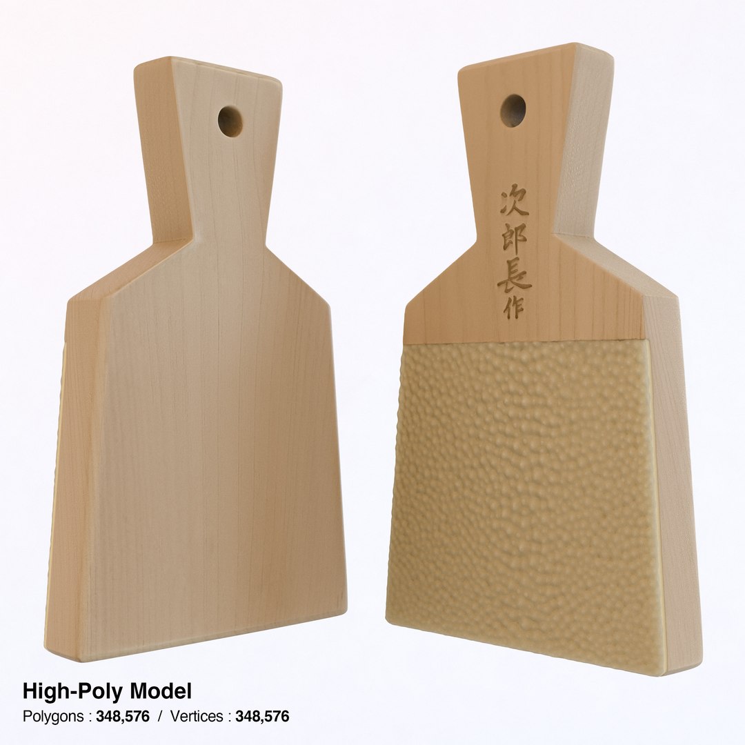 Sharkskin Wasabi Grater Set Japanese Horseradish 3D Model