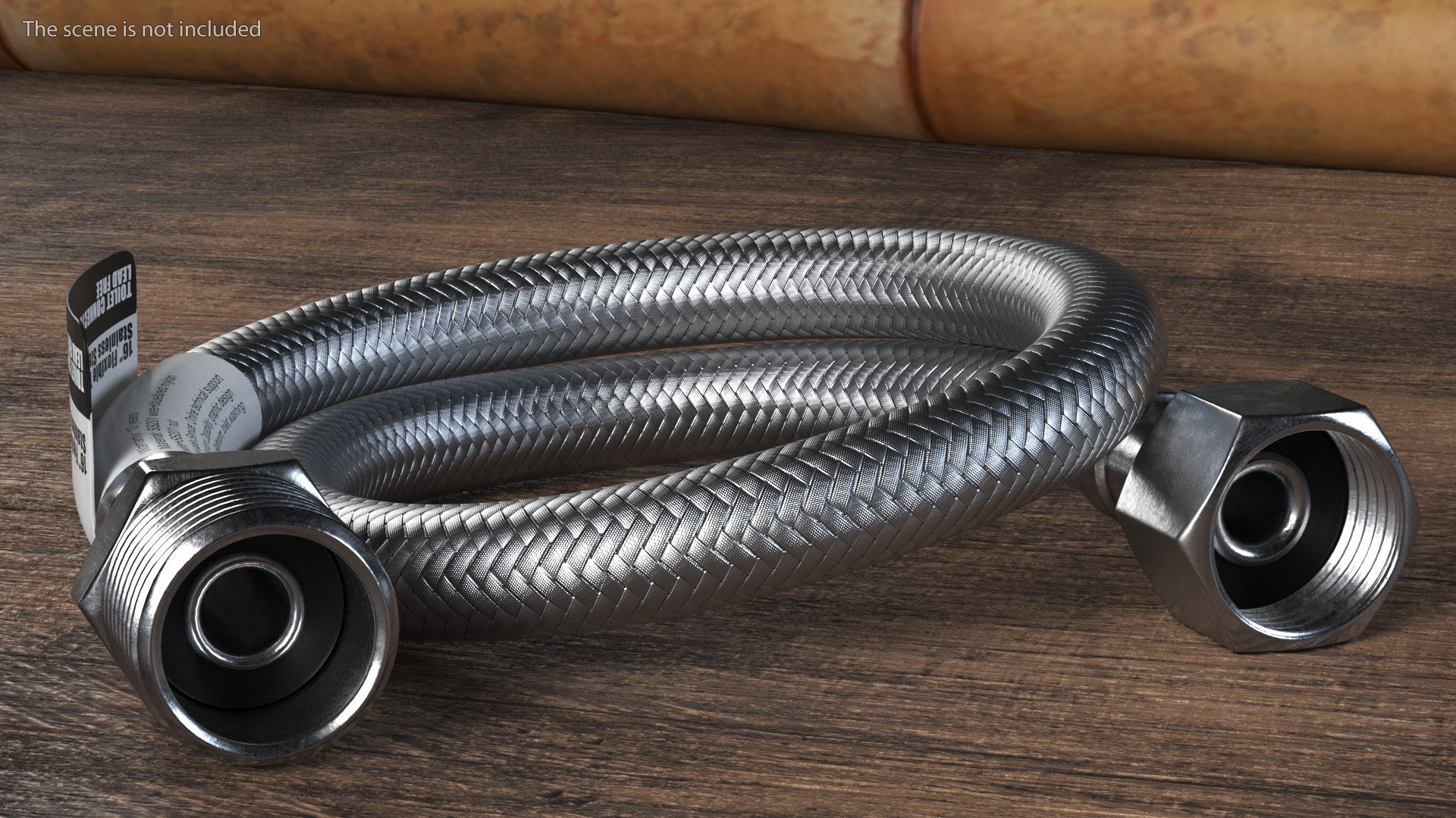 Toilet Water Supply Reinforced Hose Set 40cm Monochrome 3D Model ...