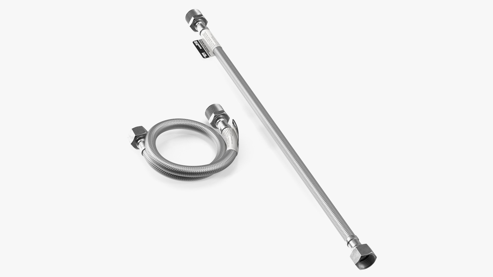 Toilet Water Supply Reinforced Hose Set 40cm Monochrome 3D model preview