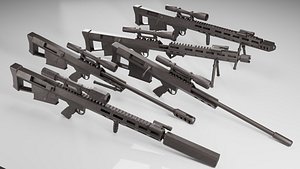 Stylized M80 sniper -5 Variations Game Ready