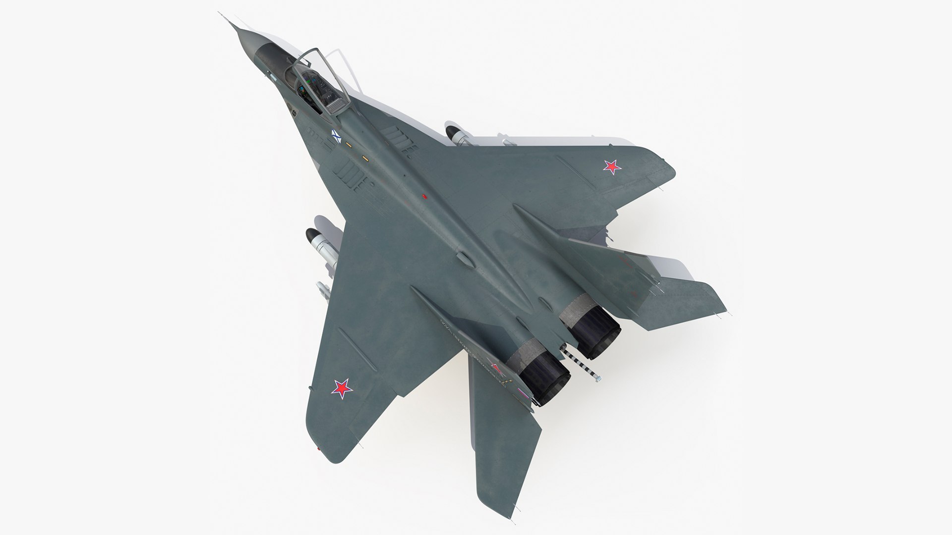 MiG 29KR Fulcrum D Russian Navy with Armament Rigged 3D model preview