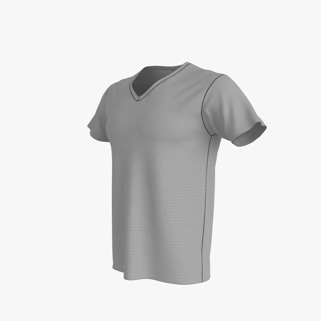 3d model v-neck shirt men