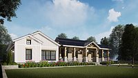 Farm House Exterior Scene - 2D drawing Arch D - 36x 24 inch 3D model