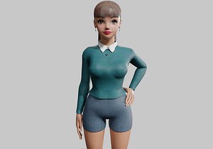 3D Standard cute Woman V22444