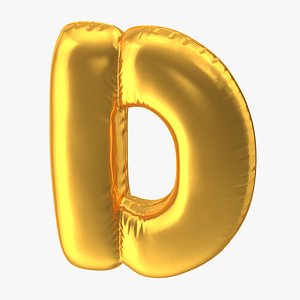 3D model foil balloon letter d