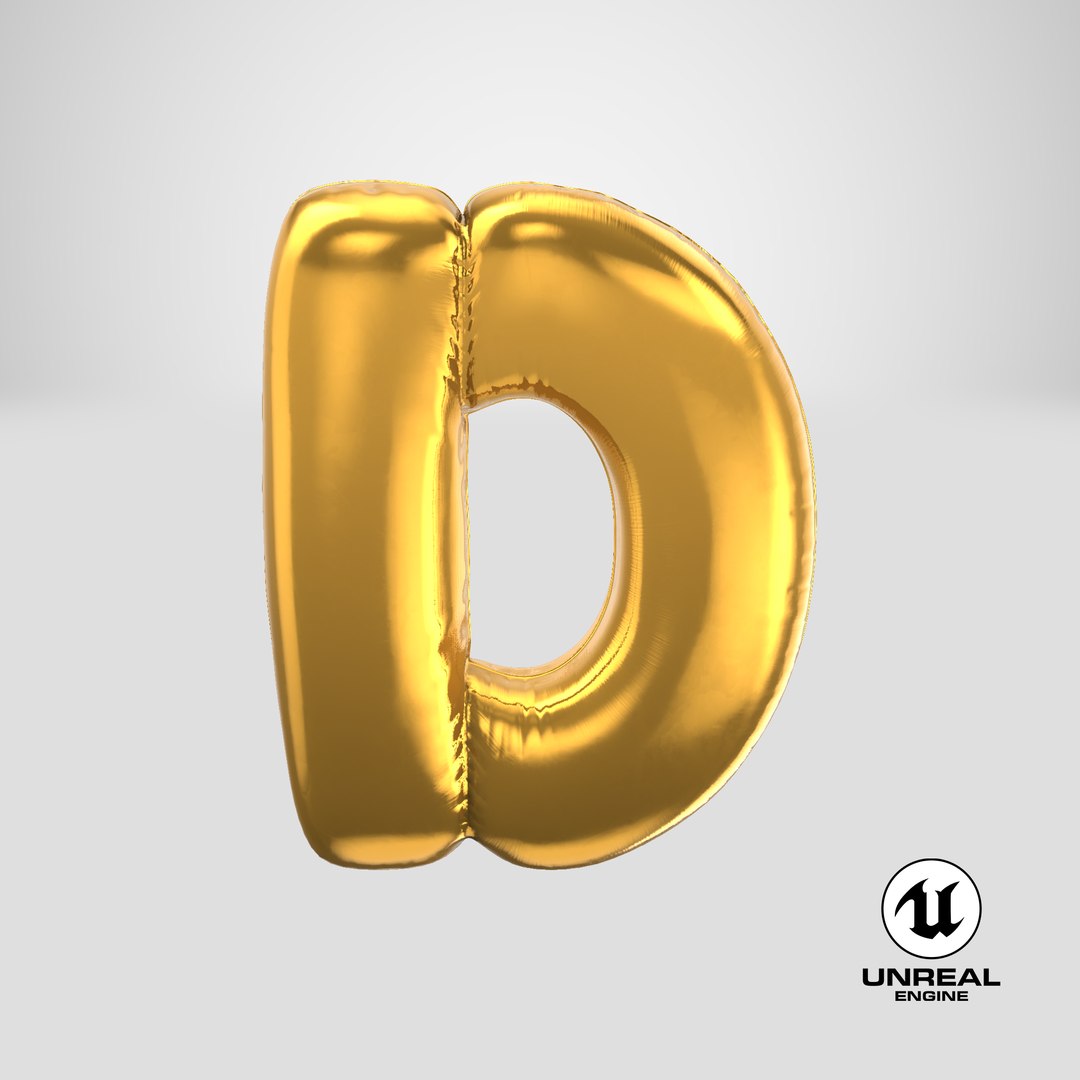 3D model foil balloon letter d - TurboSquid 1214767