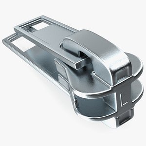 3D Two Sided Zipper Slider Metal model