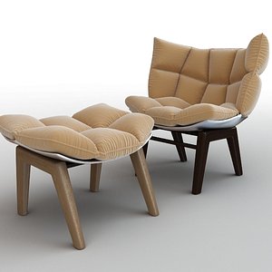 armchair ottoman chair 3d max
