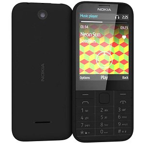 3d model nokia 225 black