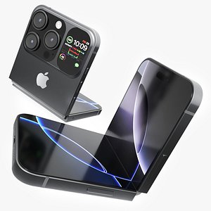 iPhone Flip Bent Midnight Black 3D model