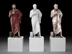 Sophocles statue collection Low-poly 3D model