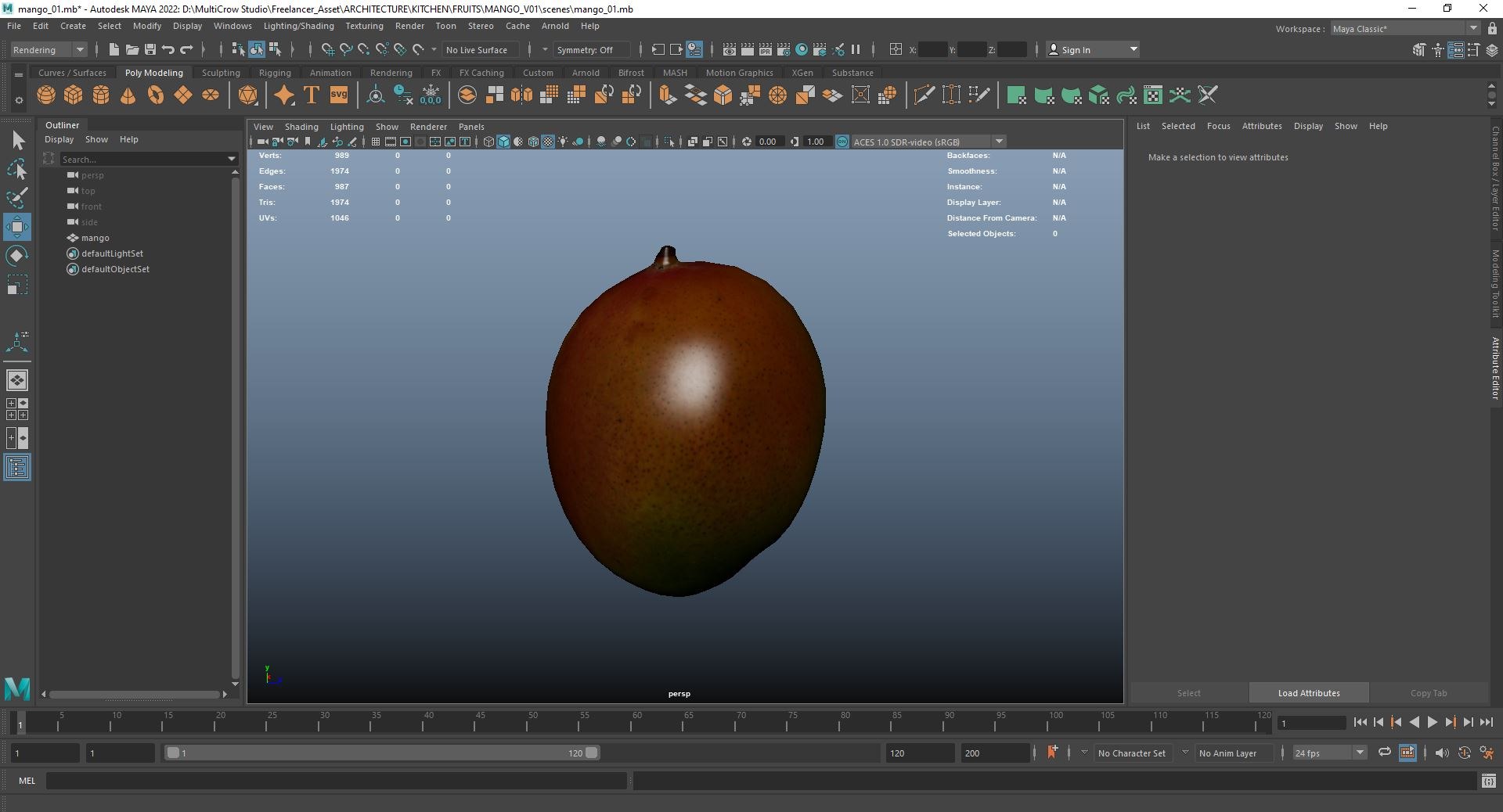 3D Model Mango Fruit 3D Model AR VR PBR - TurboSquid 1996482