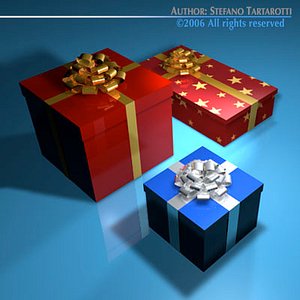 3d gift boxes model