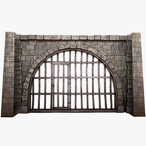3D Medieval Prison Bars with Door