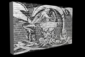 Graffiti wall 3D model
