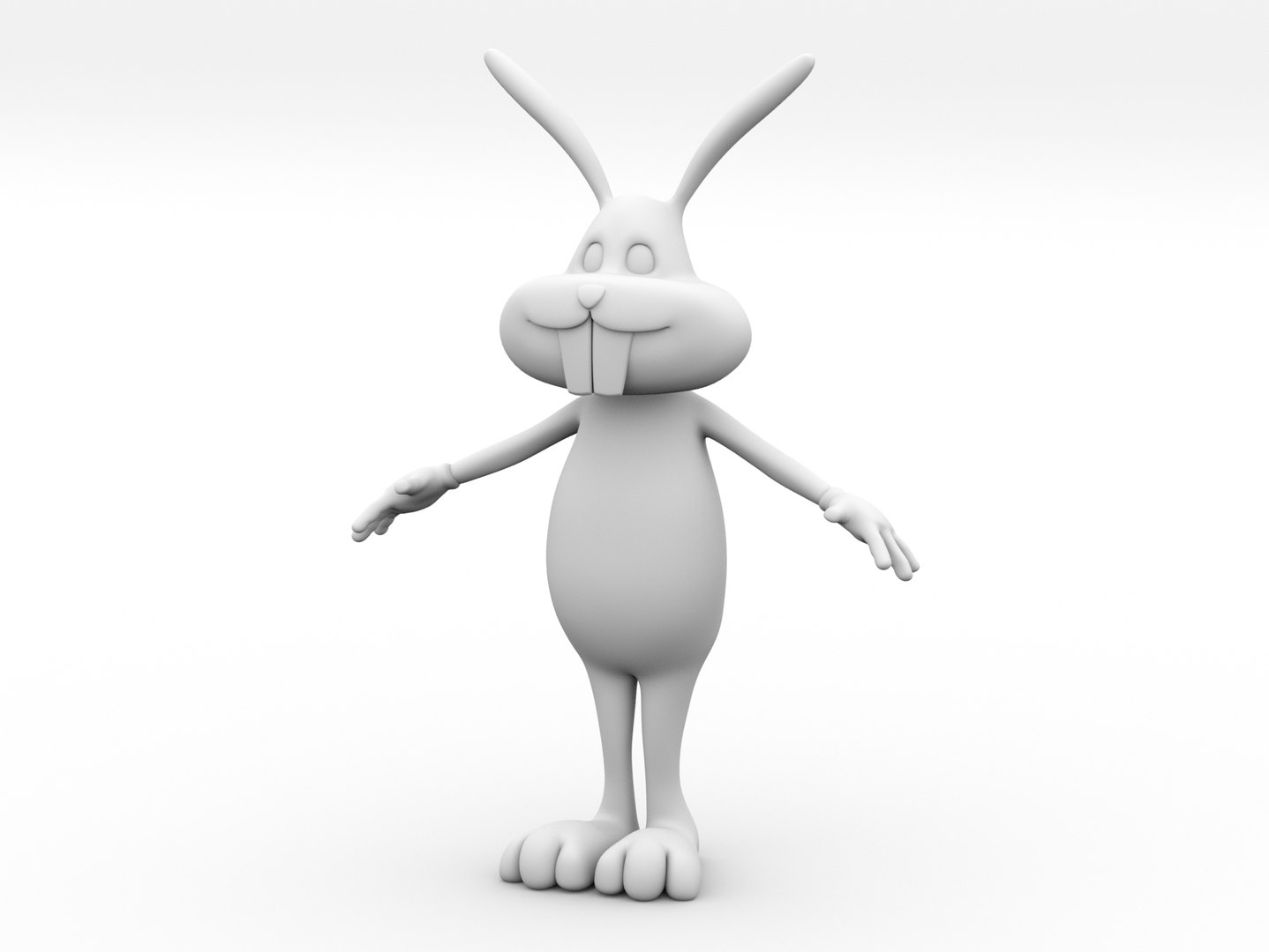 3D Cartoon Rabbit Anthropomorphic Qute Cuddling Bunny Metaverse Rodent ...