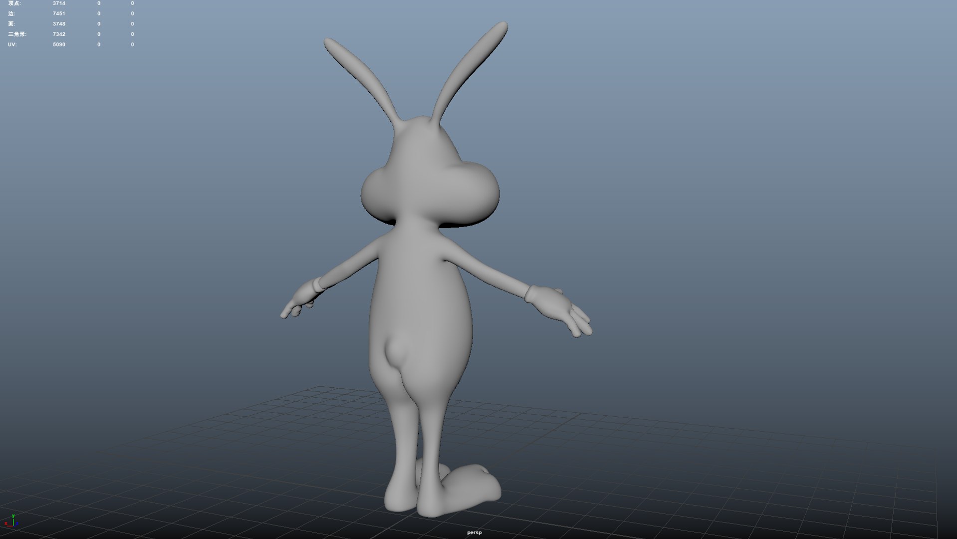 3D Cartoon Rabbit Anthropomorphic Qute Cuddling Bunny Metaverse Rodent ...