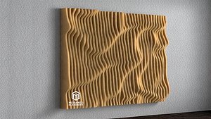 Parametric Wavy Wooden Wall Decor 15 - wood cutting machines 3D model
