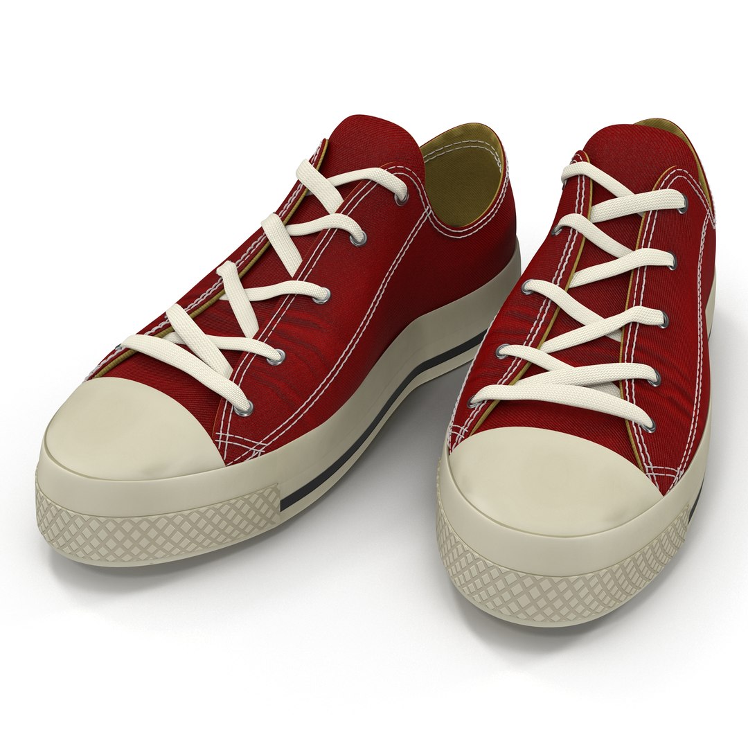 Sneakers Red 3D Model 3D model preview