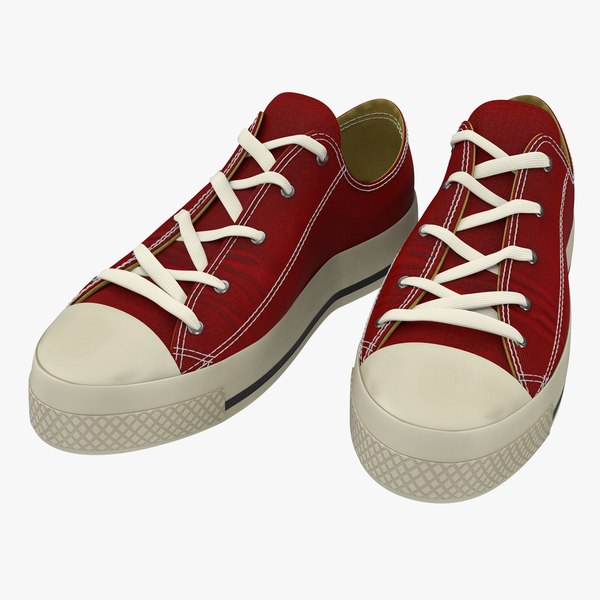 3d model sneakers red modeled