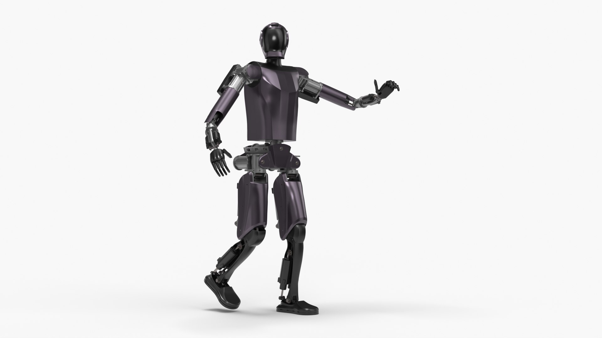 Automation Biped Robot Purple Rigged for Maya 3D model preview