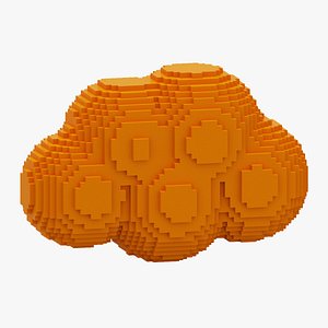 Orange Voxel Cloud 3D model