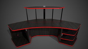 ready pbr computer desk 3D model