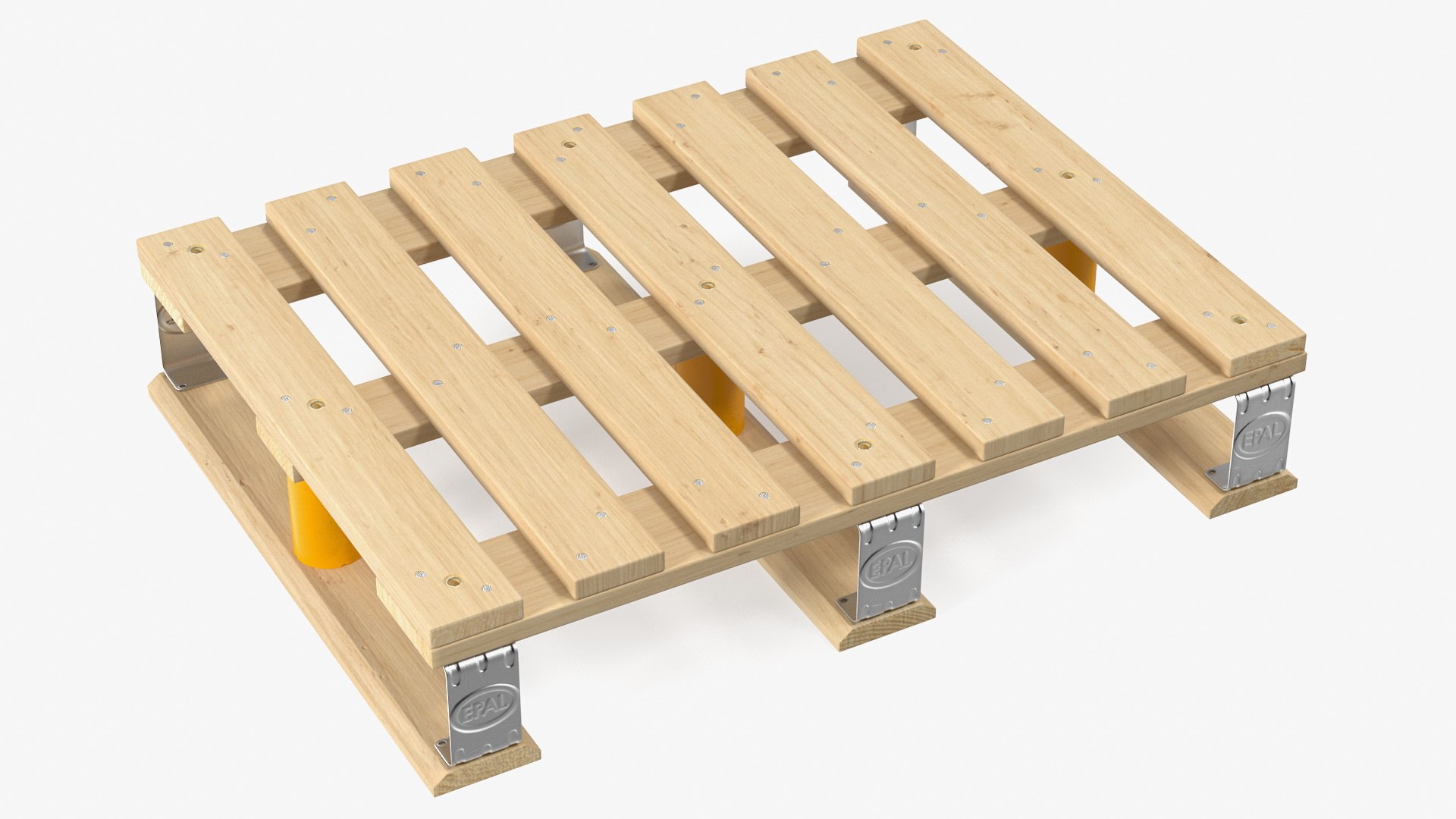 Wooden EPAL Euro 7 Half Pallet 3D model preview