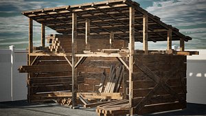 Wood Beam Package 15 Assets 3D model