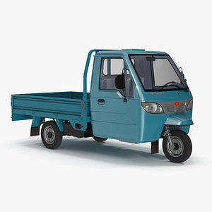 Asian Delivery Trike with Open Body Blue